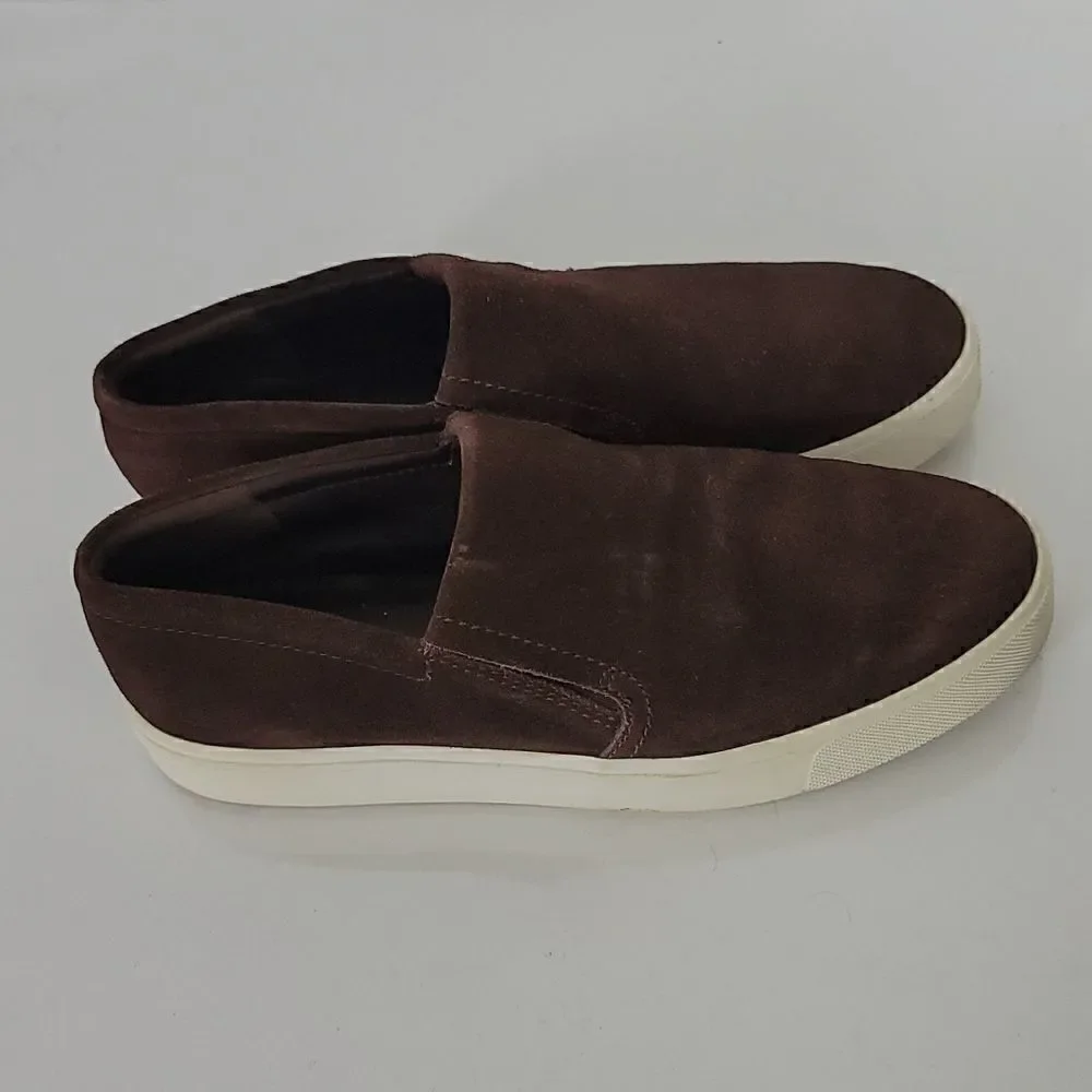 Vince Brown Suede Slip Ons